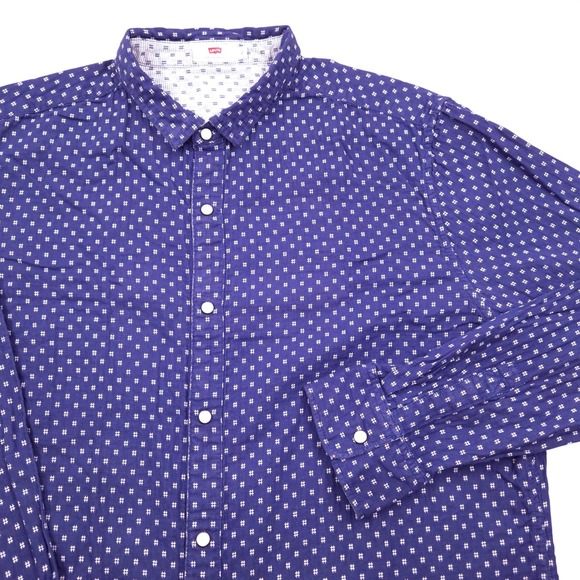 Levi's Other - Levis Long Sleeve Button Up Shirt Hashtag AOP Blue Mens XL Cotton‎